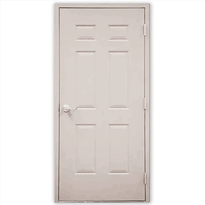 36 In.x 80 In.6- Panel Primed Steel Prehung Front Exterior Door UL Hollow Metal Fire Door